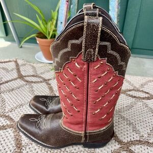 CEDAR ROSE Ladies Cowboy Boots SZ 7 rusty RED leather western